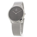  Shop Authentic Calvin Klein Minimalist Black Dial Silver Mesh Bracelet Watch for Men - K3M2112X - Luxxuri