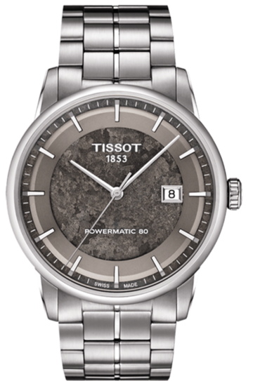 Tissot Luxury Powermatic 80 Anthracite Grey Dial Silver Steel Strap Watch For Men - T086.407.11.061.10