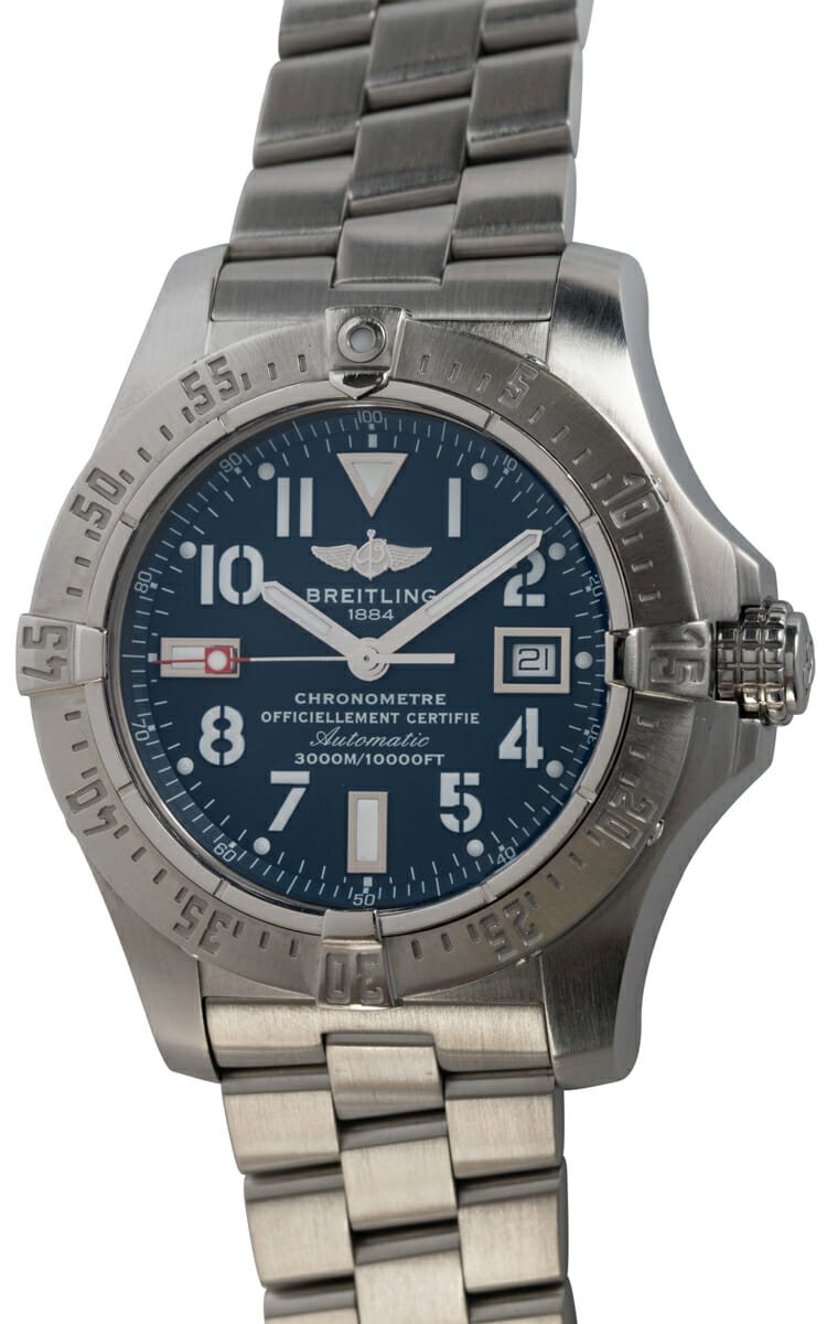  Shop Authentic Breitling Aeromarine Avenger Seawolf 45mm Blue Dial Stainless Steel Mens Watch - A1733110/C756 - Luxxuri