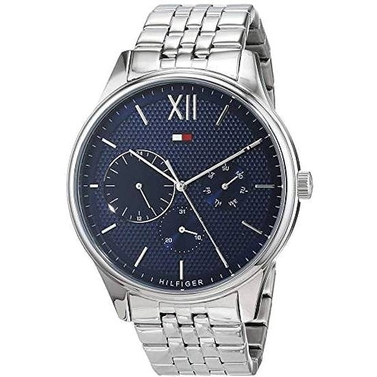  Shop Authentic Tommy Hilfiger Damon Chronograph Blue Dial Silver Steel Strap Watch for Men - 1791416 - Luxxuri