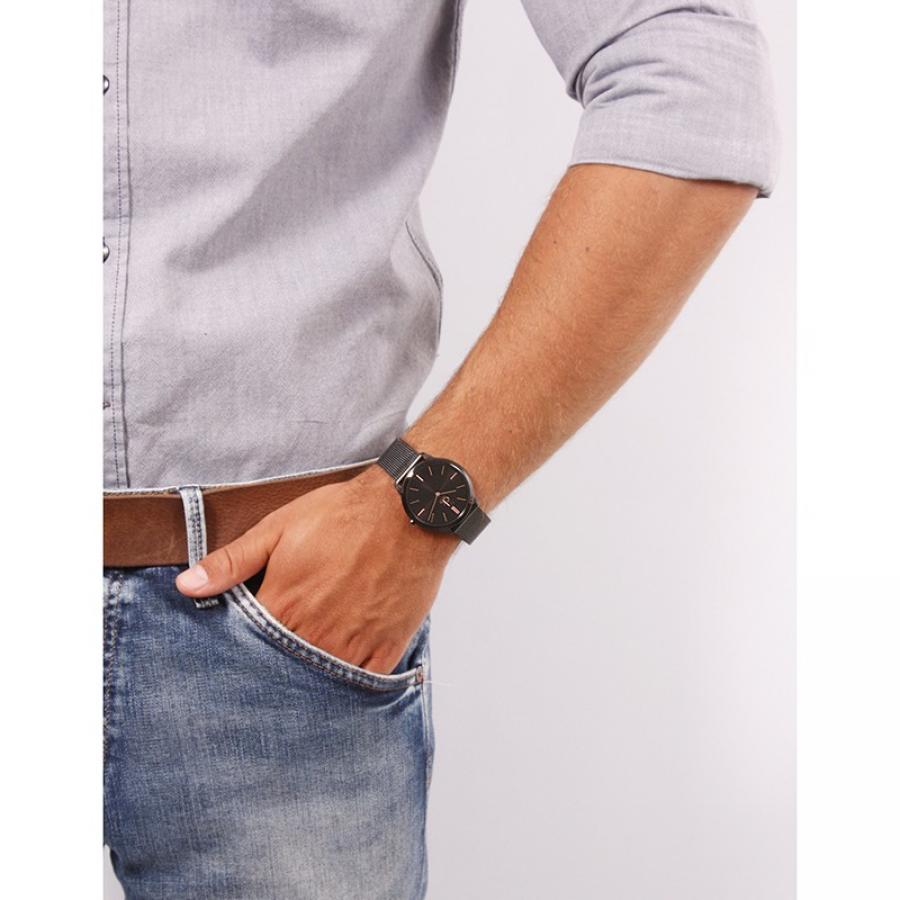  Shop Authentic Calvin Klein Minimal Black Dial Black Mesh Bracelet Watch for Men - K3M21421 - Luxxuri