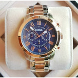  Shop Authentic Fossil Grant Chronograph Blue Dial Two Tone Steel Strap Watch for Men - FS5024 - Luxxuri