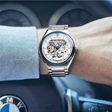  Shop Authentic Maserati Triconic Automatic Skeleton Grey Dial Silver Steel Strap Watch For Men - R8823139002 - Luxxuri