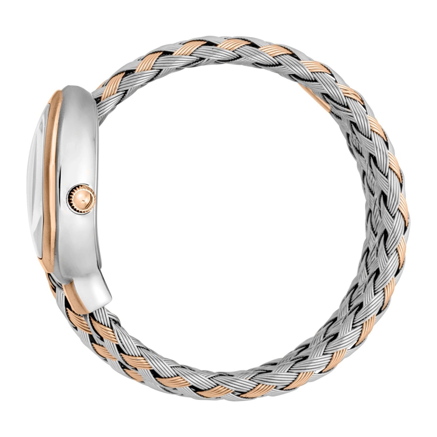 Just Cavalli Novara Silver Dial Two Tone Steel Strap Watch for Women - JC1L264M0075