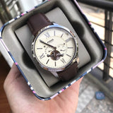  Shop Authentic Fossil Townsman Automatic White Dial Brown Leather Strap Watch for Men - ME3064 - Luxxuri