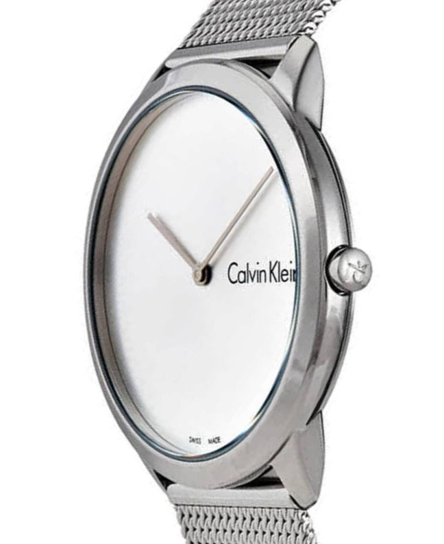  Shop Authentic Calvin Klein Minimal Silver Dial Silver Mesh Bracelet Watch for Men - K3M211Y6 - Luxxuri