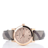  Shop Authentic Burberry The City Pink Dial Brown Leather Strap Watch for Women - BU9236 - Luxxuri