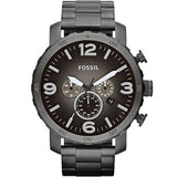  Shop Authentic Fossil Nate Chronograph Gunmetal Dial Grey Steel Strap Watch for Men - JR1437 - Luxxuri
