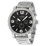  Shop Authentic Fossil Nate Chronograph Black Dial Silver Steel Strap Watch for Men - JR1353 - Luxxuri