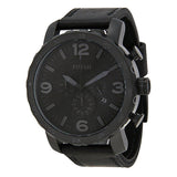  Shop Authentic Fossil Nate Chronograph Black Dial Black Leather Strap Watch for Men - JR1354 - Luxxuri