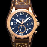  Shop Authentic Fossil Nate Chronograph Blue Dial Brown Leather Strap Watch for Men - JR1505 - Luxxuri