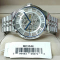 Fossil Townsman Automatic Skeleton Silver Dial Silver Steel Strap Watch for Men - ME3044