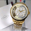 Fossil Townsman Chronograph Skeleton Gold Dial Gold Steel Strap Watch for Men -  ME1137