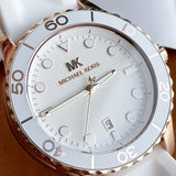  Shop Authentic Michael Kors Runway Quartz White Dial White Rubber Strap Watch For Women - MK6853 - Luxxuri