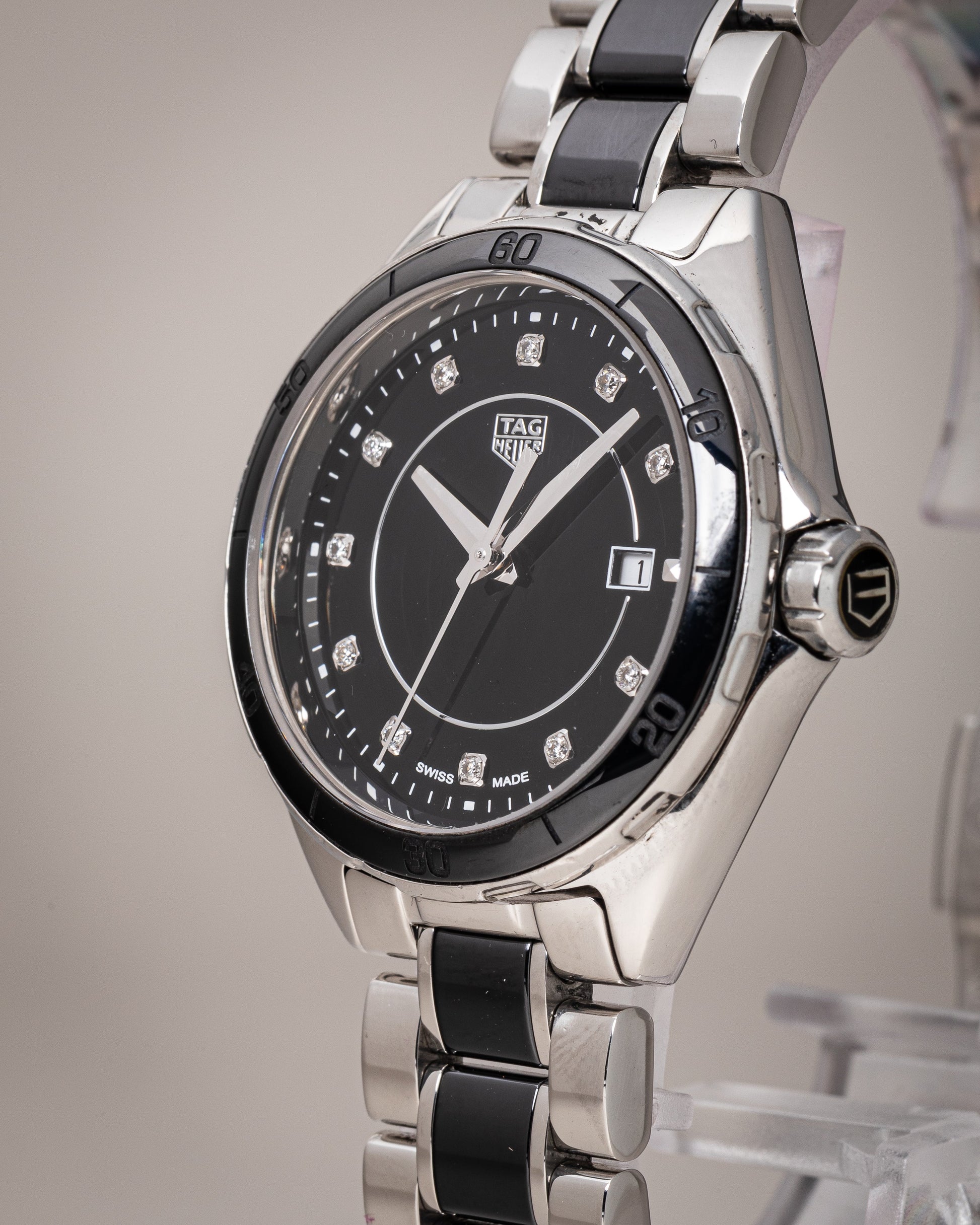  Shop Authentic Tag Heuer Formula 1 Diamonds Black Dial Two Tone Steel Strap Watch for Women - WBJ141AB.BA0973 - Luxxuri