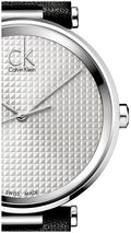  Shop Authentic Calvin Klein Sight Silver Dial Black Leather Strap Watch for Men - K1S21120 - Luxxuri