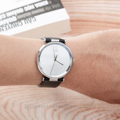  Shop Authentic Calvin Klein Sight Silver Dial Black Leather Strap Watch for Men - K1S21120 - Luxxuri