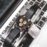  Shop Authentic Calvin Klein City Chronograph Black Dial Black Leather Strap Watch for Men - K2G17TC1 - Luxxuri