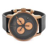  Shop Authentic Calvin Klein City Chronograph Black Dial Black Leather Strap Watch for Men - K2G17TC1 - Luxxuri