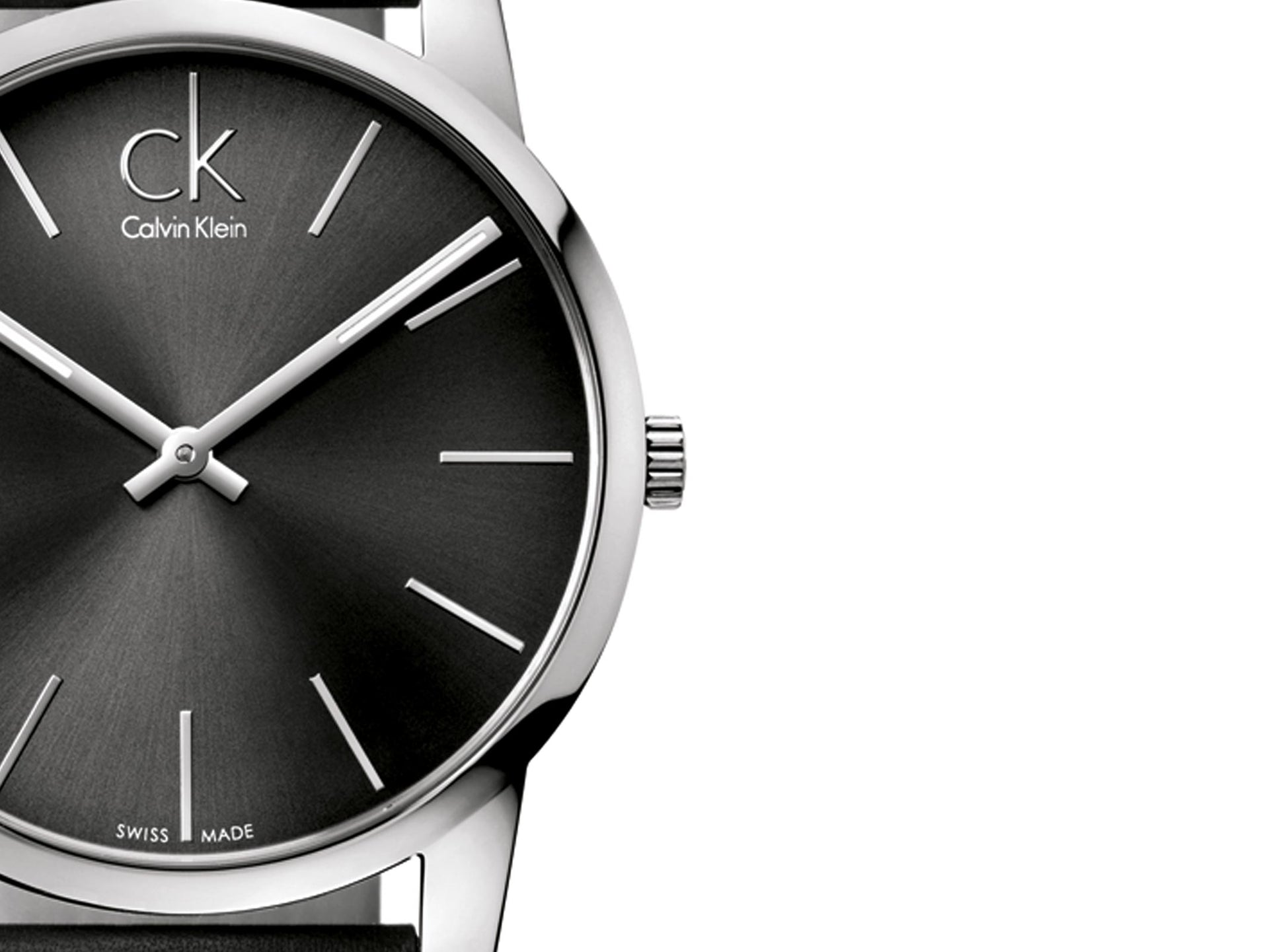  Shop Authentic Calvin Klein City Grey Dial Black Leather Strap Watch For Men - K2G21107 - Luxxuri