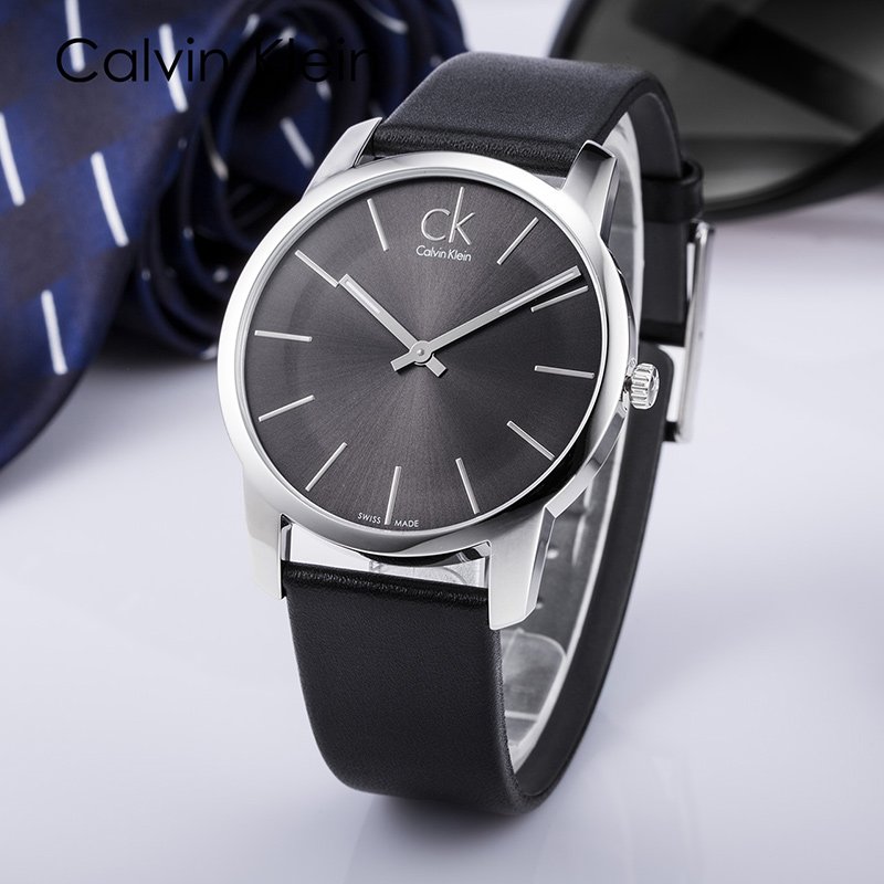  Shop Authentic Calvin Klein City Black Dial Black Leather Strap Watch for Men - K2G21107 - Luxxuri