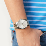  Shop Authentic Calvin Klein City Silver Dial Silver Steel Strap Watch for Women - K2G23126 - Luxxuri