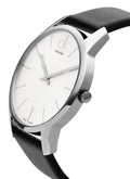  Shop Authentic Calvin Klein City White Dial Black Leather Strap Watch For Men - K2G211C6 - Luxxuri