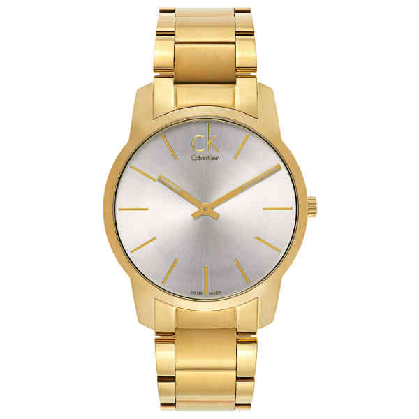  Shop Authentic Calvin Klein City Silver Dial Gold Steel Strap Watch for Men - K2G21546 - Luxxuri