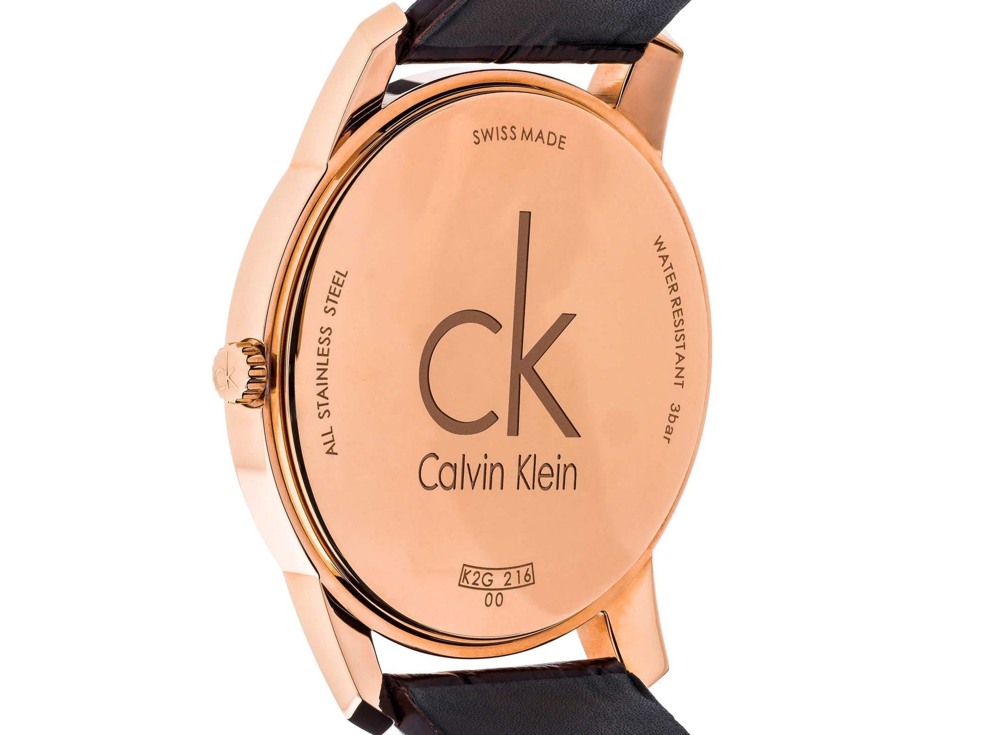  Shop Authentic Calvin Klein City White Dial Brown Leather Strap Watch for Men - K2G21629 - Luxxuri
