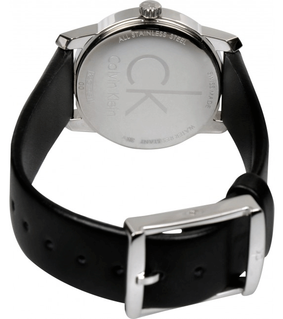  Shop Authentic Calvin Klein City Black Dial Black Leather Strap Watch For Women - K2G23107 - Luxxuri