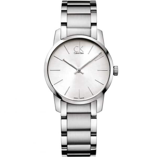  Shop Authentic Calvin Klein City Silver Dial Silver Steel Strap Watch for Women - K2G23148 - Luxxuri
