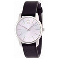  Shop Authentic Calvin Klein City Silver Dial Black Leather Strap Watch For Women - K2G231C6 - Luxxuri