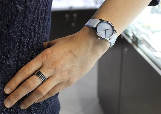  Shop Authentic Calvin Klein City Blue Dial Blue Leather Strap Watch for Women - K2G231VN - Luxxuri