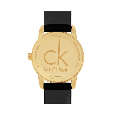  Shop Authentic Calvin Klein City Silver Dial Black Leather Strap Watch For Women - K2G23520 - Luxxuri