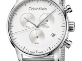  Shop Authentic Calvin Klein City Chronograph White Dial Silver Mesh Bracelet Watch for Men - K2G27126 - Luxxuri