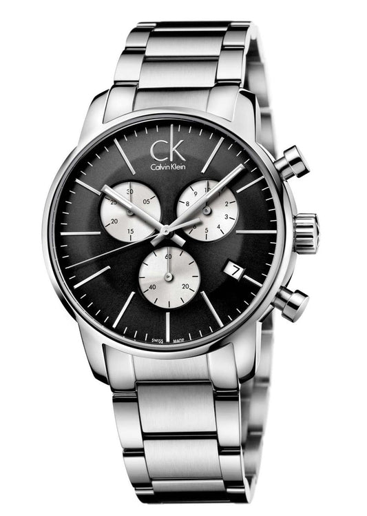  Shop Authentic Calvin Klein City Chronograph Black Dial Silver Steel Strap Watch for Men - K2G2714X - Luxxuri
