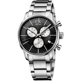  Shop Authentic Calvin Klein City Chronograph Black Dial Silver Steel Strap Watch for Men - K2G2714X - Luxxuri