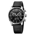  Shop Authentic Calvin Klein City Chronograph Black Dial Black Leather Strap Watch for Men - K2G271C3 - Luxxuri