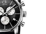  Shop Authentic Calvin Klein City Chronograph Black Dial Black Leather Strap Watch for Men - K2G271CX - Luxxuri