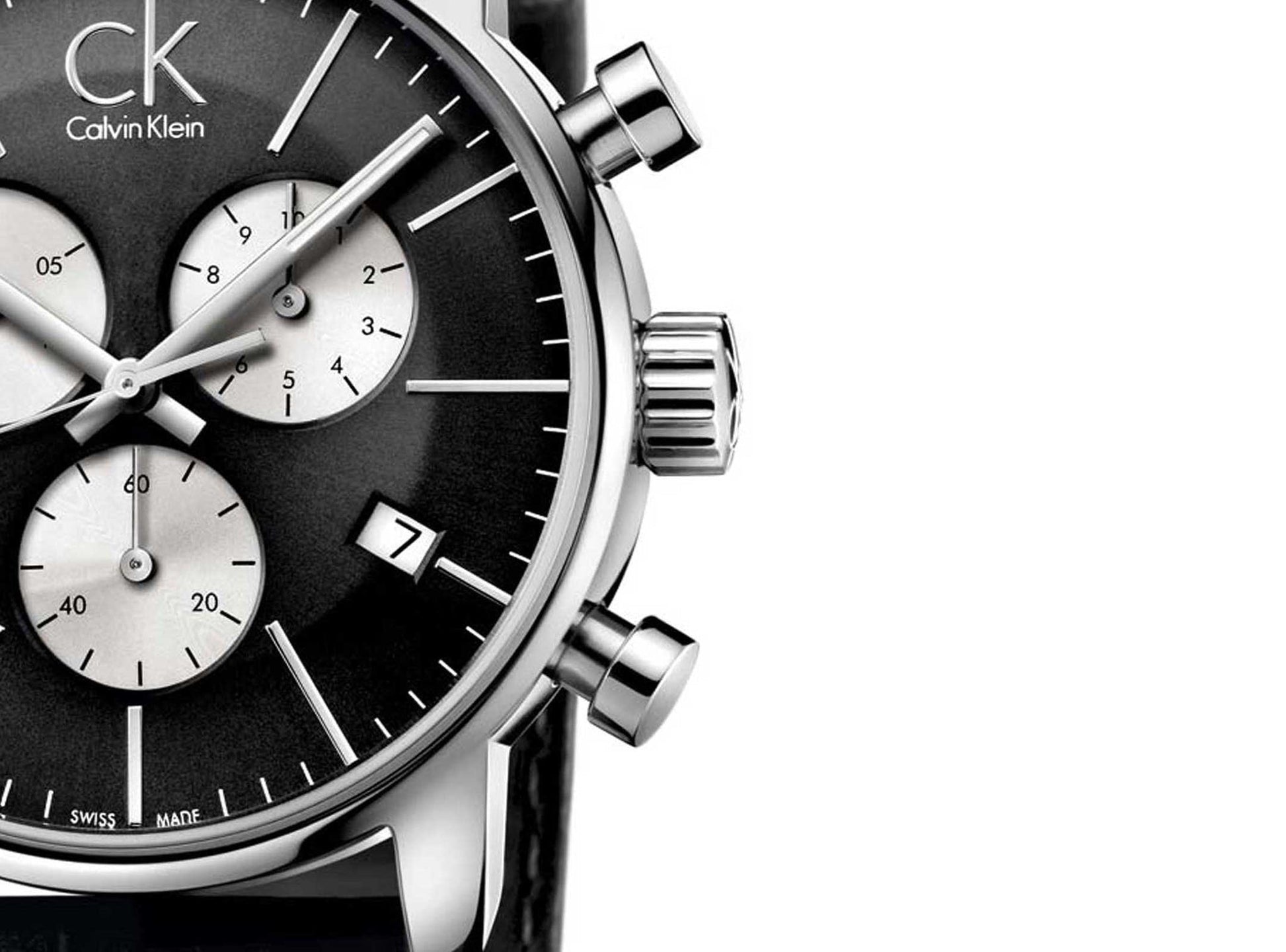  Shop Authentic Calvin Klein City Chronograph Black Dial Black Leather Strap Watch for Men - K2G271C3 - Luxxuri