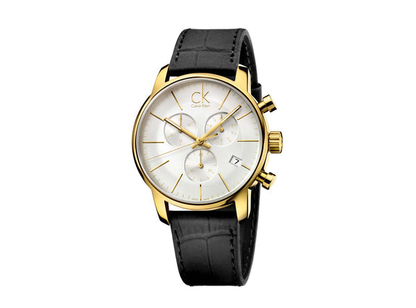  Shop Authentic Calvin Klein City Chronograph Silver Dial Black Leather Strap Watch for Men - K2G275C6 - Luxxuri