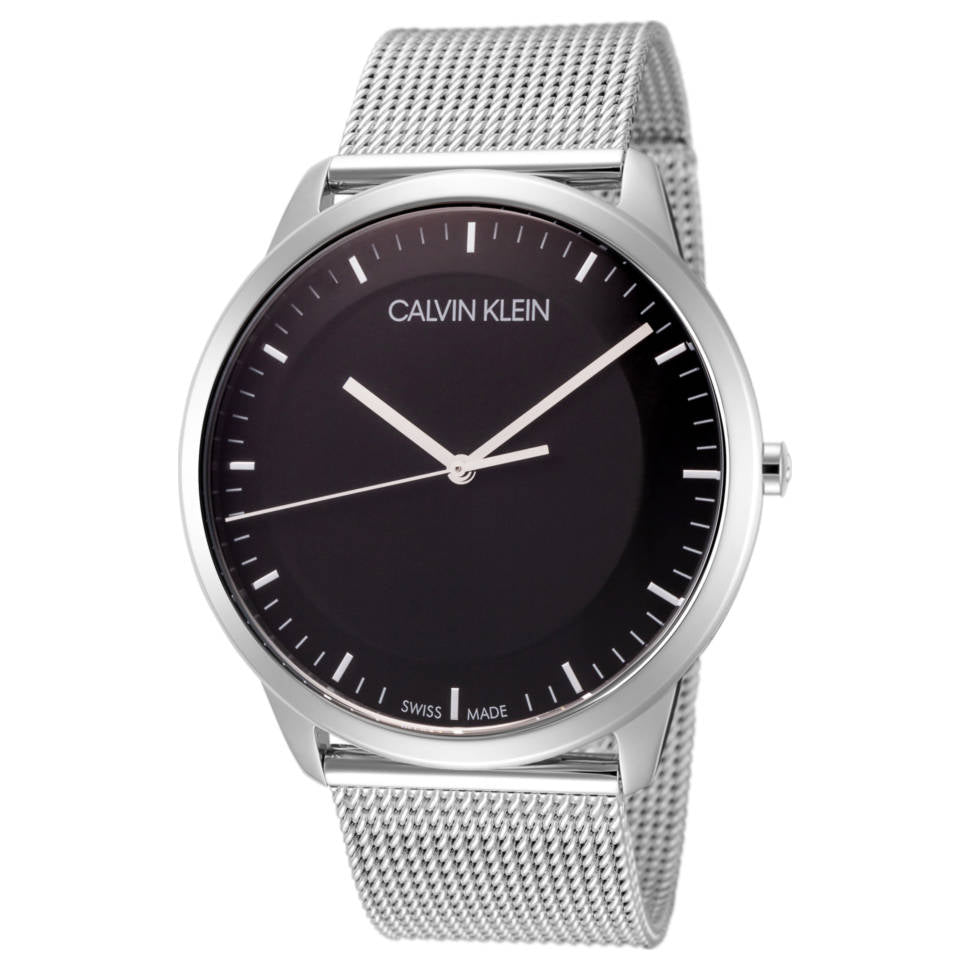  Shop Authentic Calvin Klein City Chronograph Black Dial Silver Mesh Bracelet Watch for Men - K2G2G121 - Luxxuri