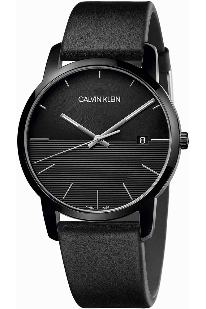  Shop Authentic Calvin Klein City Quartz Black Dial Black Leather Strap Watch for Men - K2G2G4C1 - Luxxuri