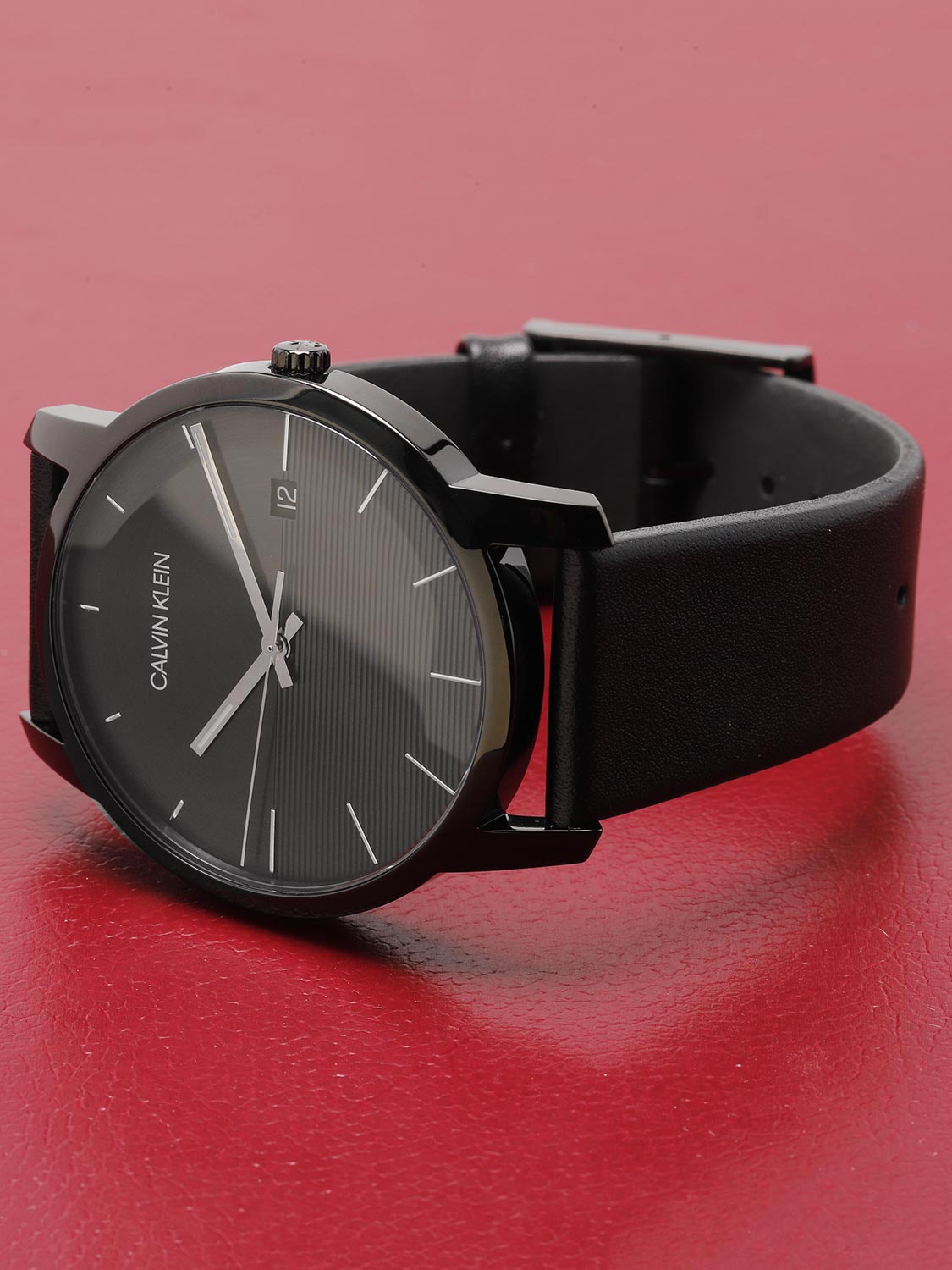  Shop Authentic Calvin Klein City Quartz Black Dial Black Leather Strap Watch for Men - K2G2G4C1 - Luxxuri