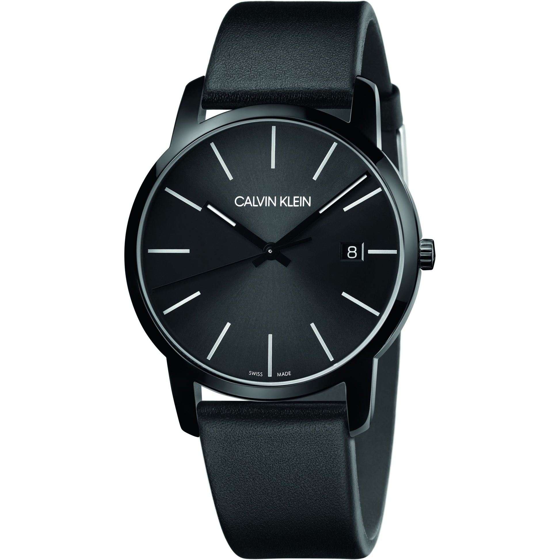  Shop Authentic Calvin Klein City Quartz Black Dial Black Leather Strap Watch for Men - K2G2G4CX - Luxxuri