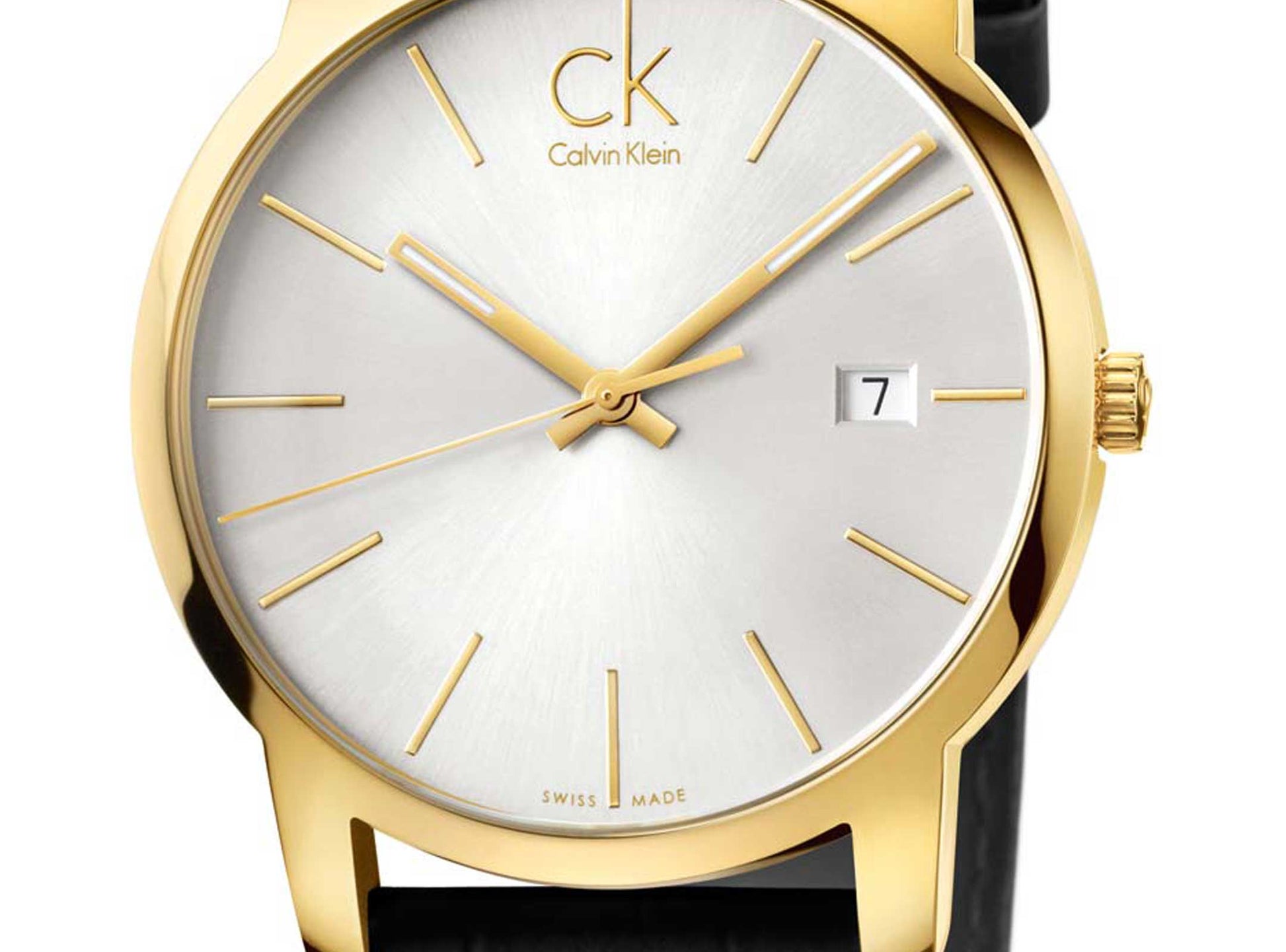  Shop Authentic Calvin Klein City Mother of Pearl White Dial Black Leather Strap Watch for Men - K2G2G5C6 - Luxxuri