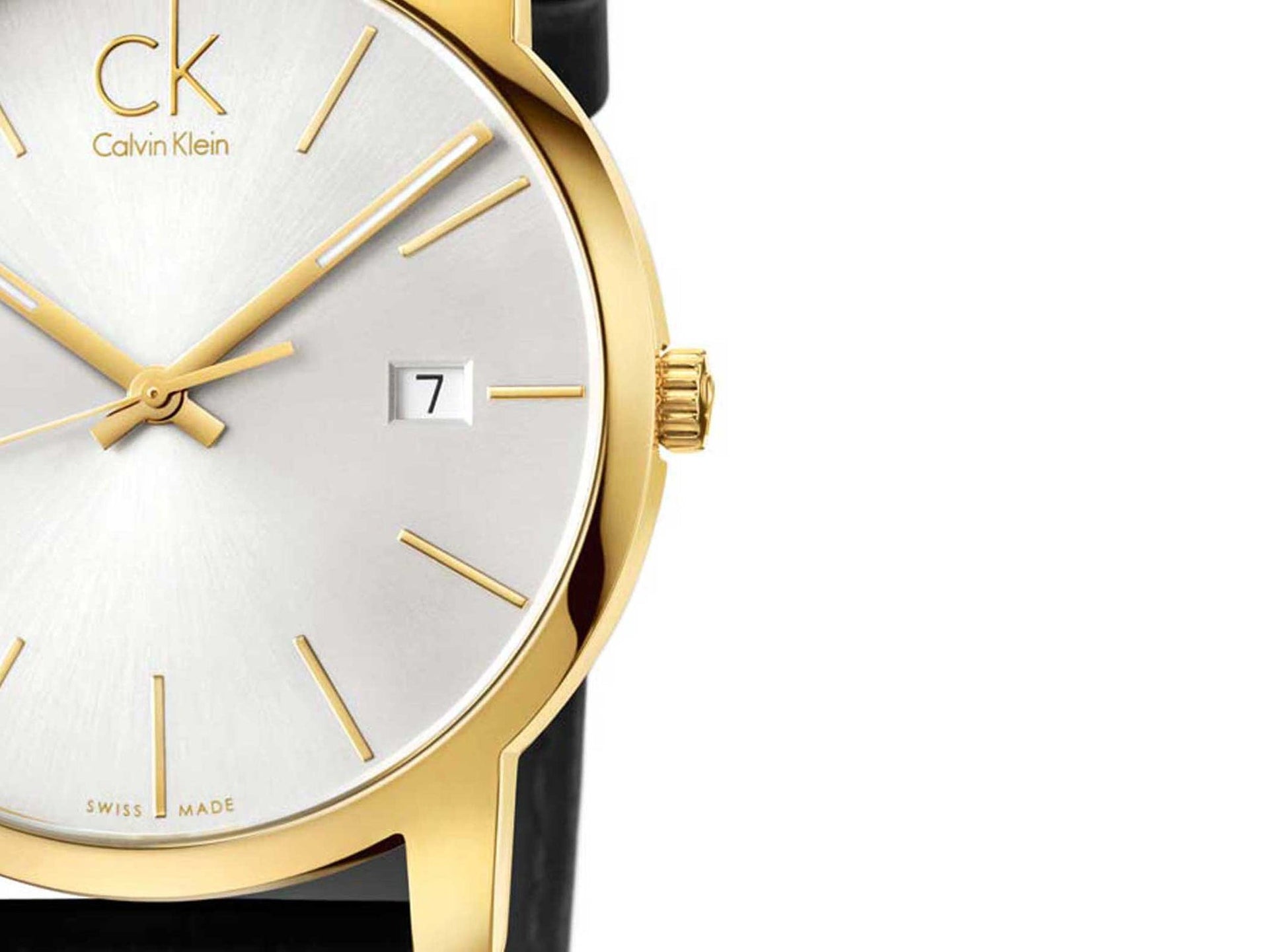  Shop Authentic Calvin Klein City Mother of Pearl White Dial Black Leather Strap Watch for Men - K2G2G5C6 - Luxxuri