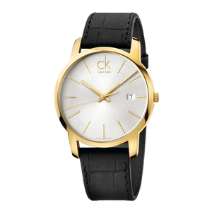  Shop Authentic Calvin Klein City Mother of Pearl White Dial Black Leather Strap Watch for Men - K2G2G5C6 - Luxxuri