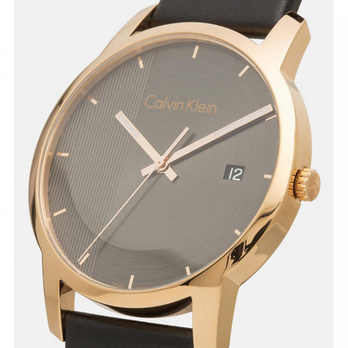  Shop Authentic Calvin Klein City Quartz Grey Dial Black Leather Strap Watch for Men - K2G2G6C3 - Luxxuri