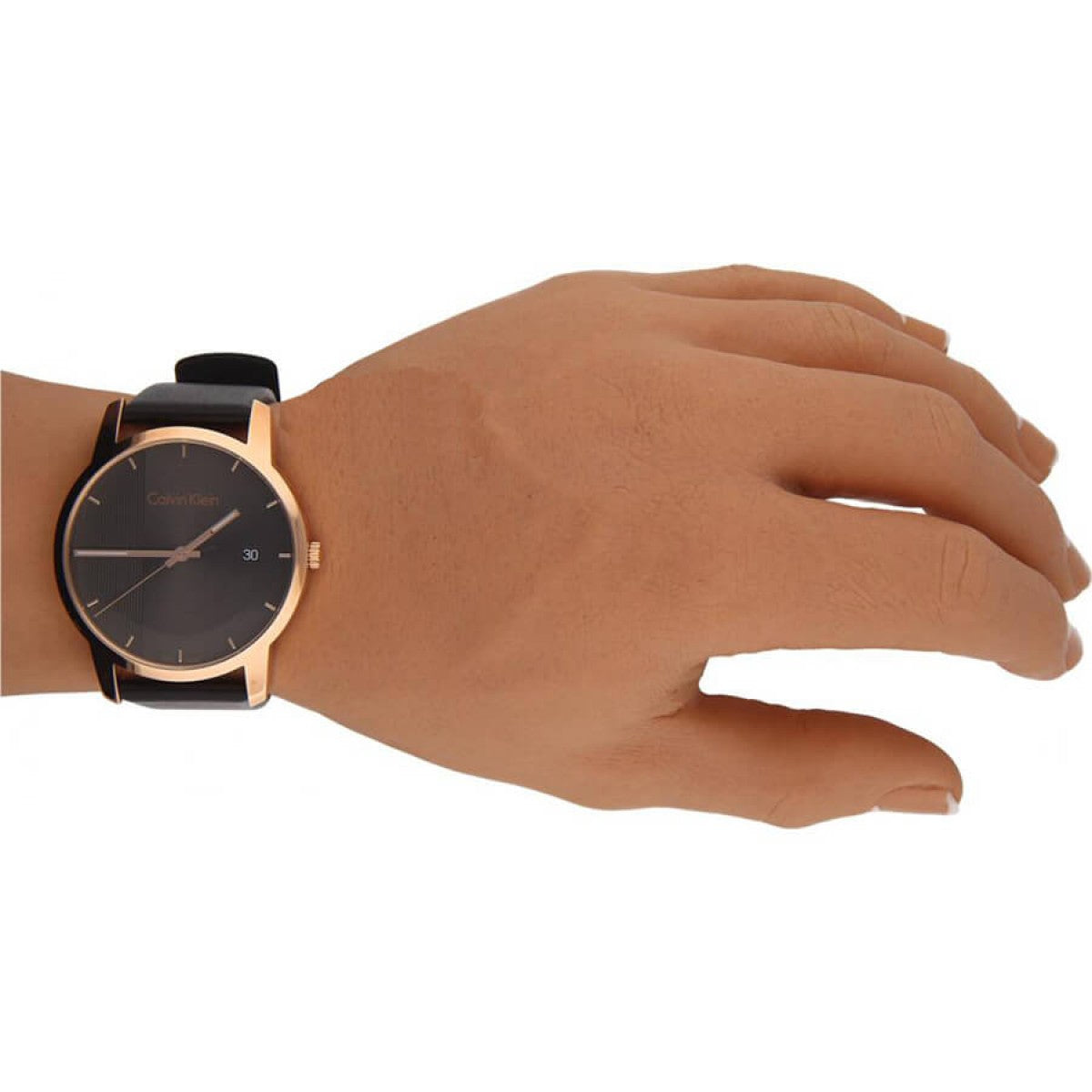  Shop Authentic Calvin Klein City Quartz Grey Dial Black Leather Strap Watch for Men - K2G2G6C3 - Luxxuri